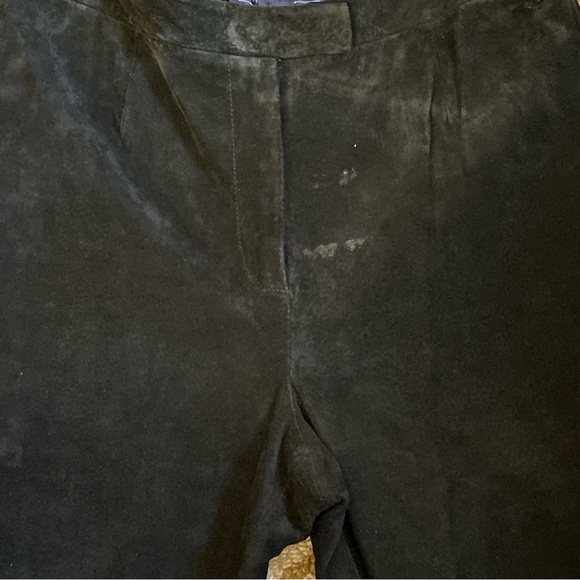 Vintage 90s Black Suede Pants by Catherine Stewart For Belle Pointe Inc Size 10 - Picture 6 of 7